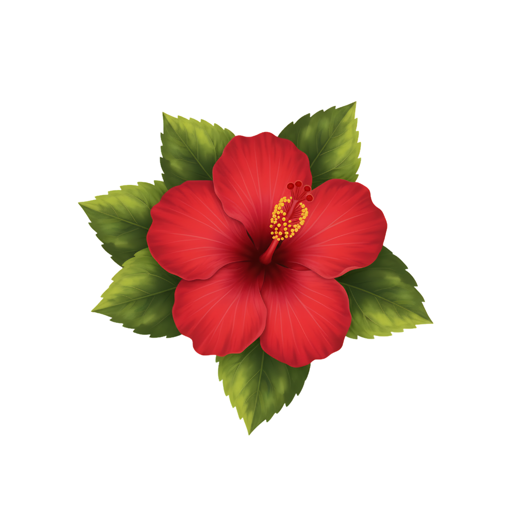 Red Hibiscus 🌺 Flower Stickers Pack |Waterproof Floral Stickers For Laptops, Journal,Phone Case