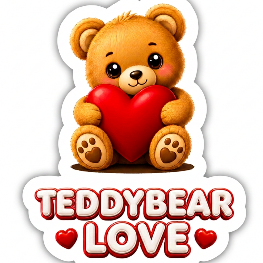 Teddy Bear Love Stickers | Valentine PNG Decals | Digital Download
