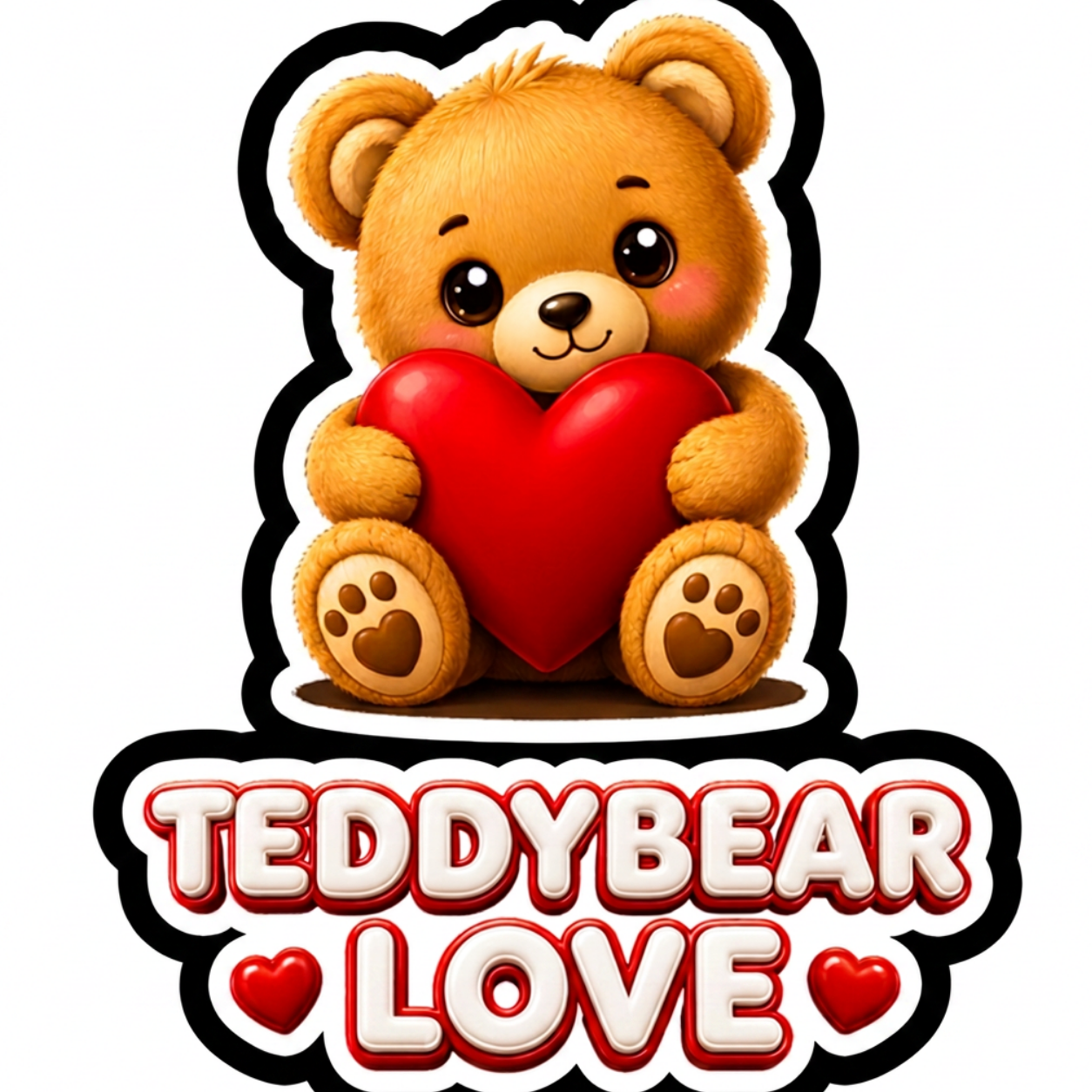 Teddy Bear Love Stickers | Valentine PNG Decals | Digital Download