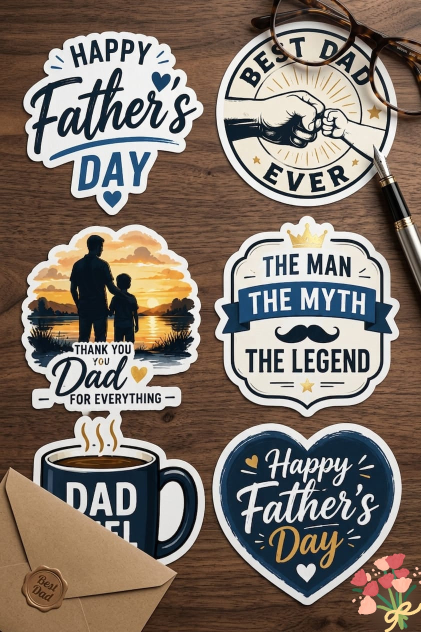 Fathers Day Premium Sticker Pack | Fun , Loving & Inspirational Dad Design