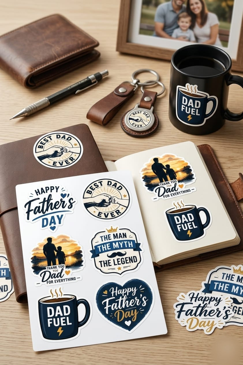 Fathers Day Premium Sticker Pack | Fun , Loving & Inspirational Dad Design