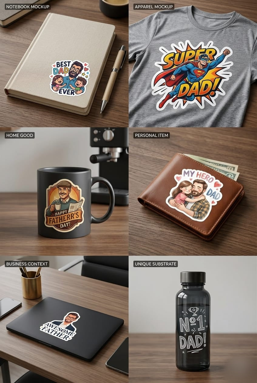 Father's Day Sticker Pack | Cute & Funny Dad Stickers | Premium Gifts Decals