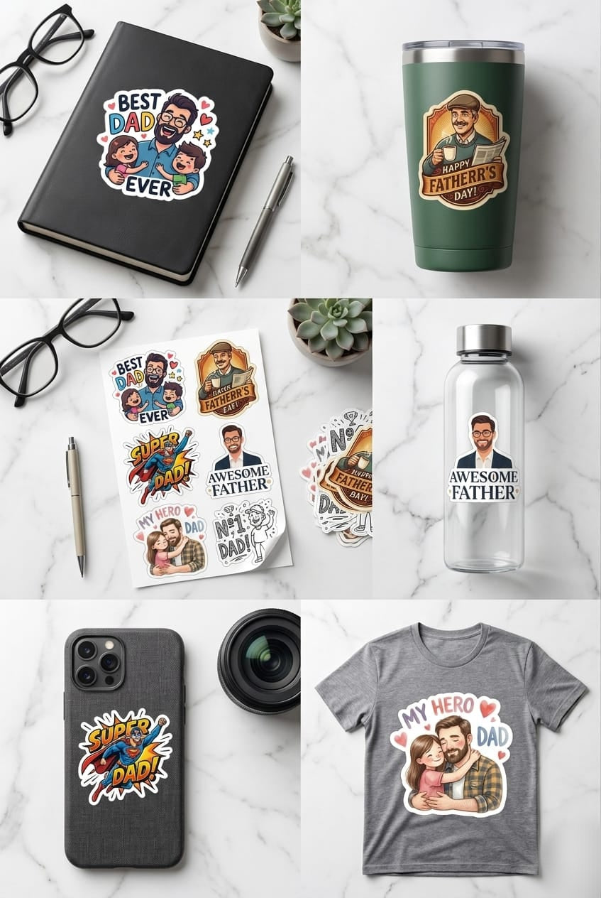 Father's Day Sticker Pack | Cute & Funny Dad Stickers | Premium Gifts Decals